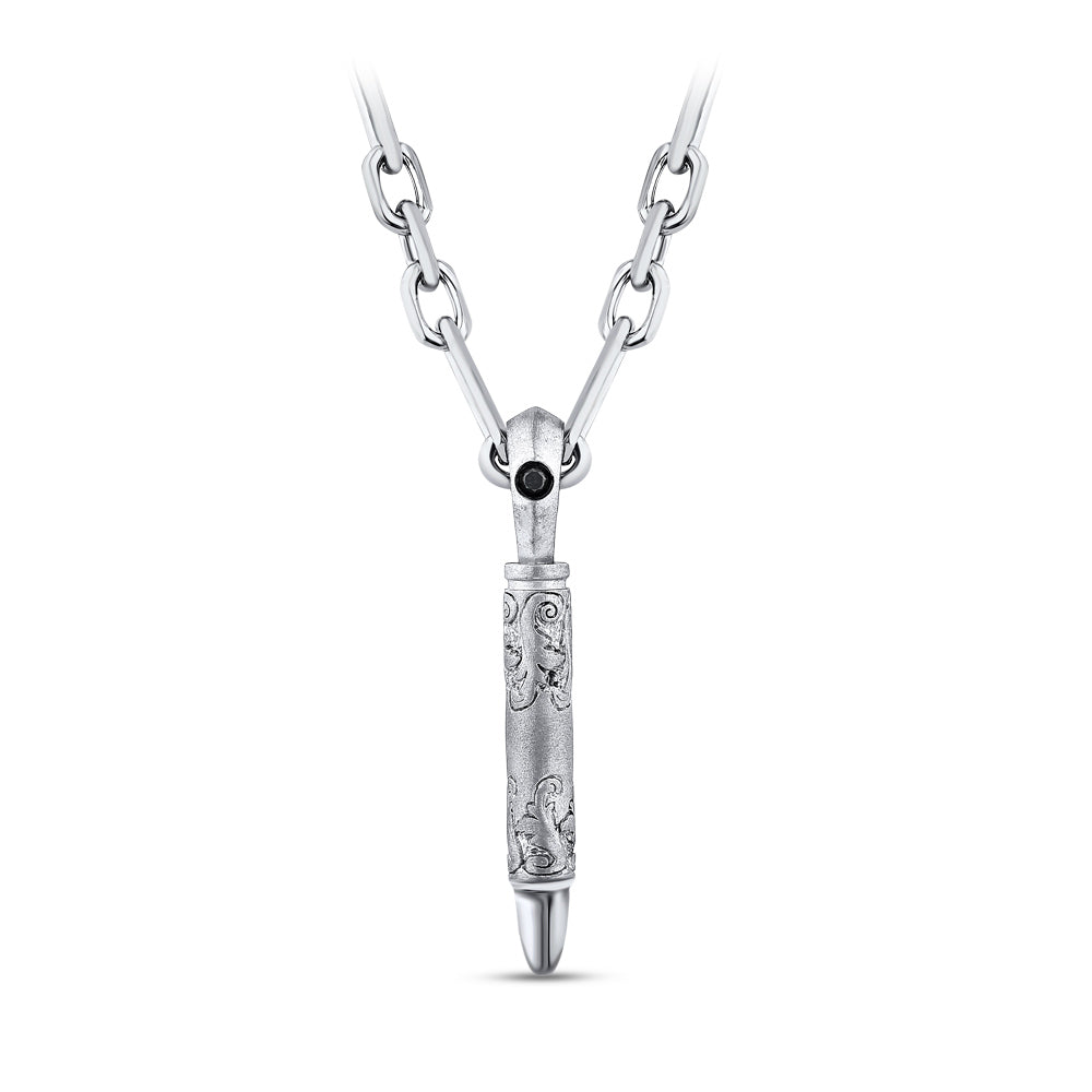0.04 ct. Herren Silber Diamant Halskette