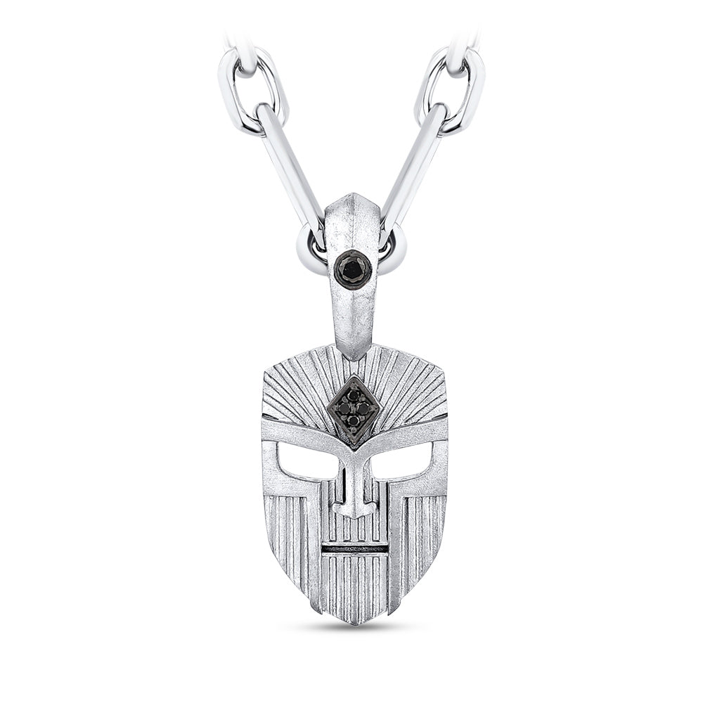 0.07 ct. Men Silver Diamond Necklace