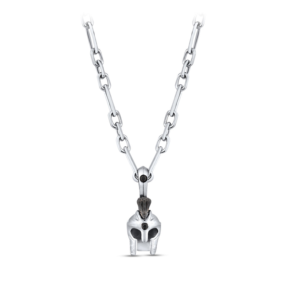0.09 ct. Men Silver Diamond Necklace