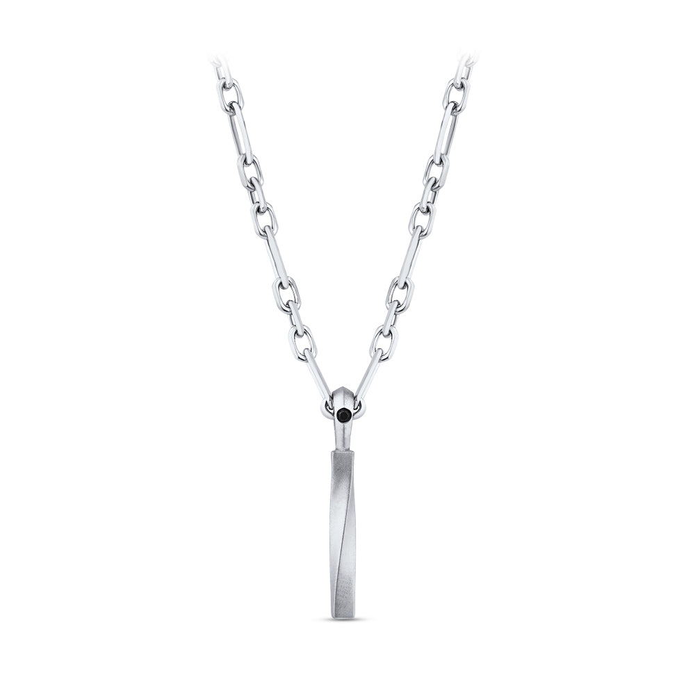 0.04 ct. Herren Silber Diamant Halskette