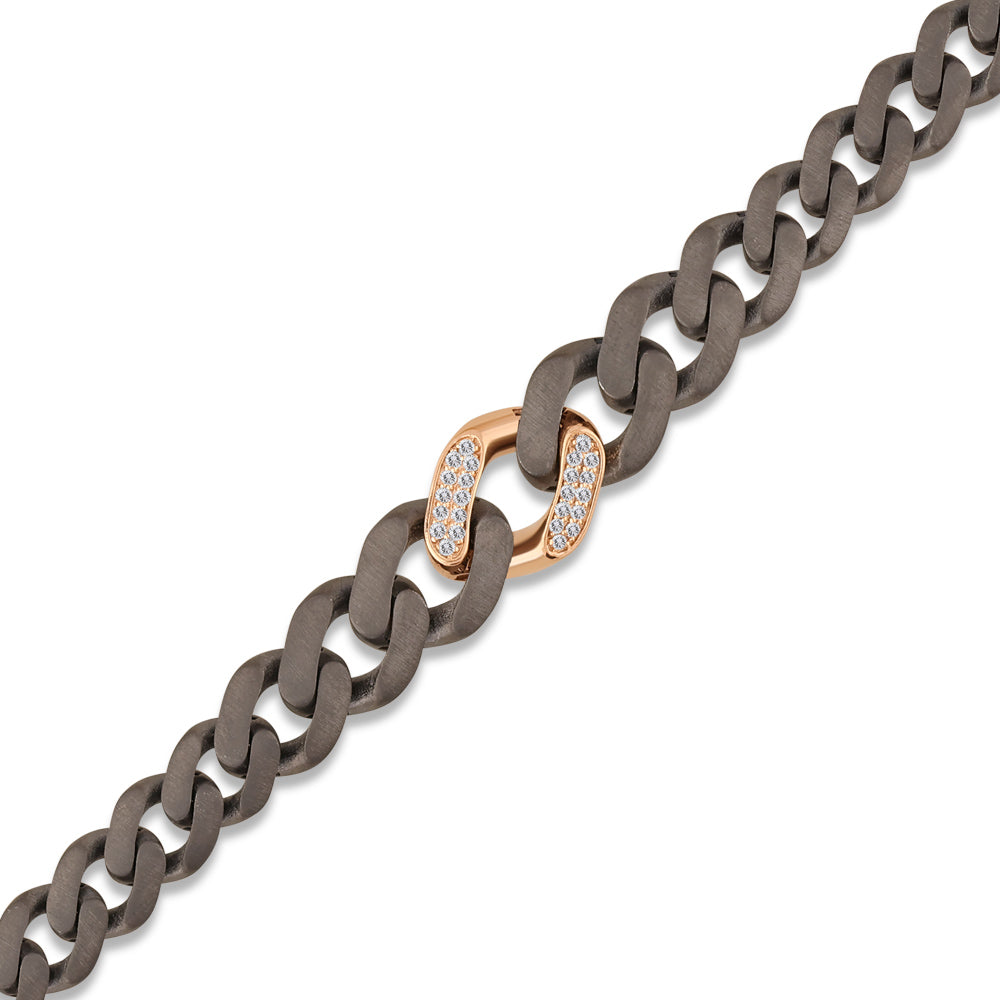 0.25 ct. Men Silver Diamond Bracelet