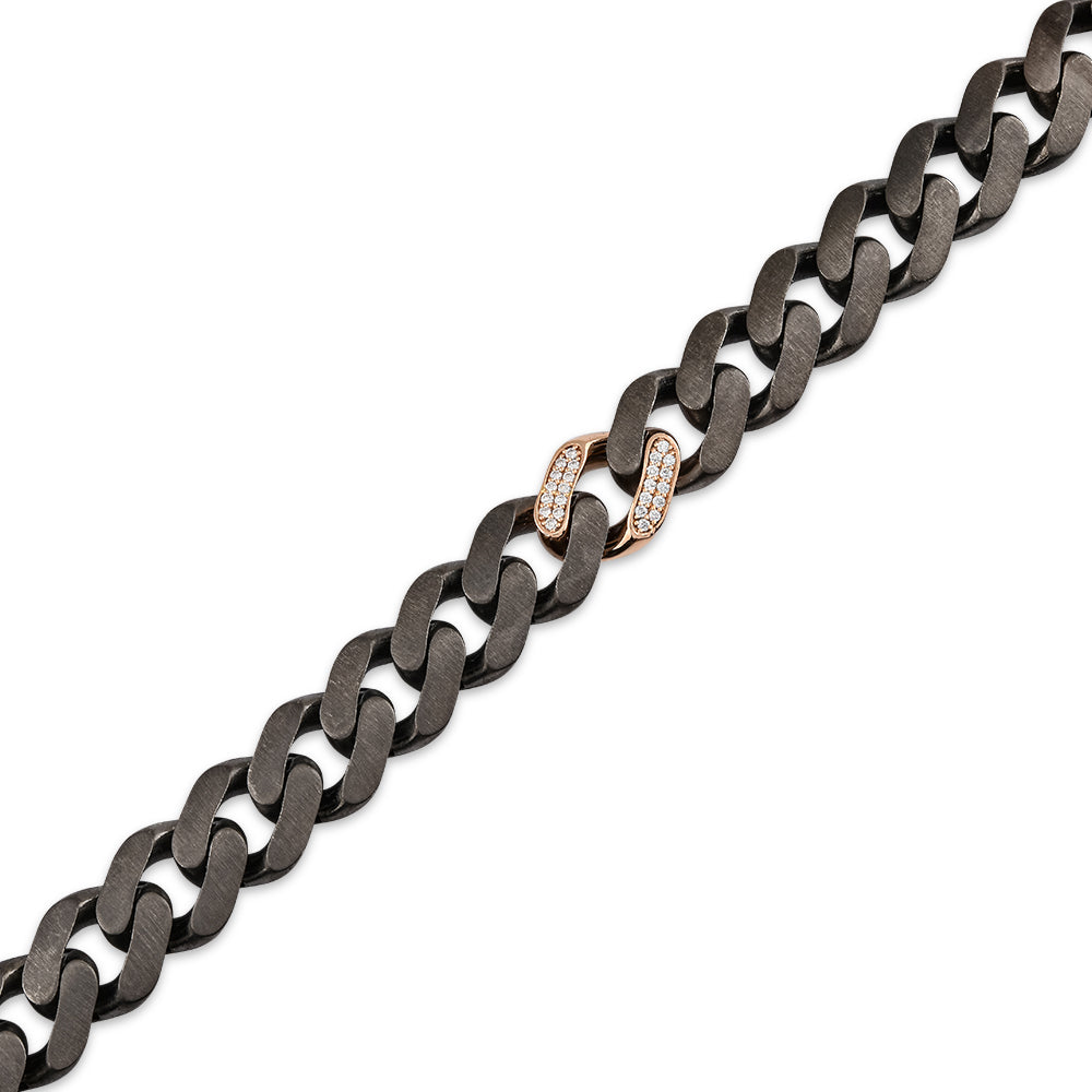 0.49 ct. Men Silver Diamond Bracelet