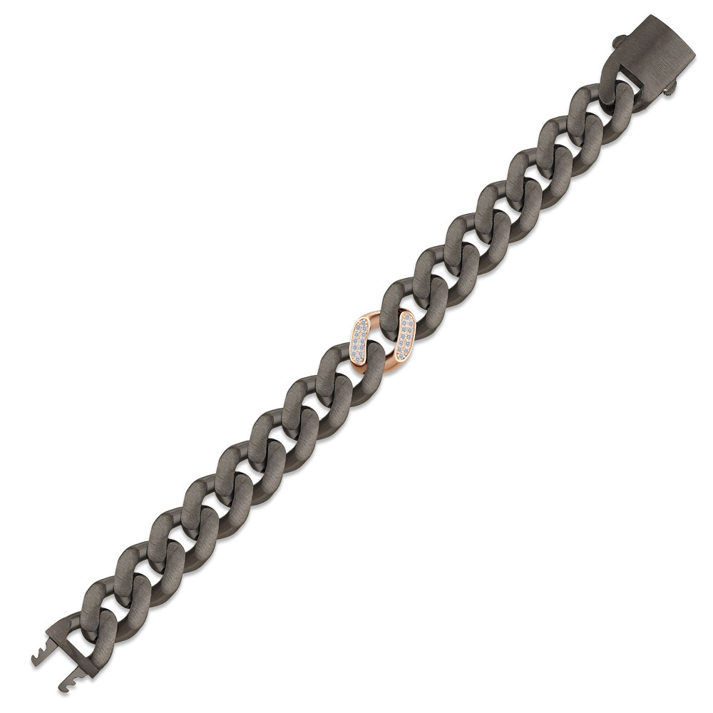 0.30 ct. Men Silver Diamond Bracelet