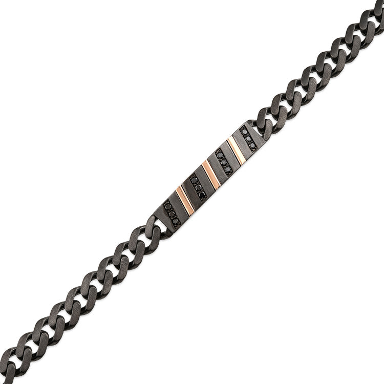 0.65 ct. Men Silver Diamond Bracelet