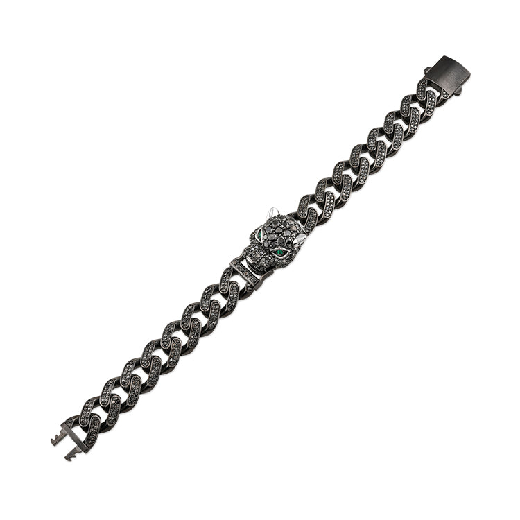 10.81 ct. Men Silver Diamond Bracelet