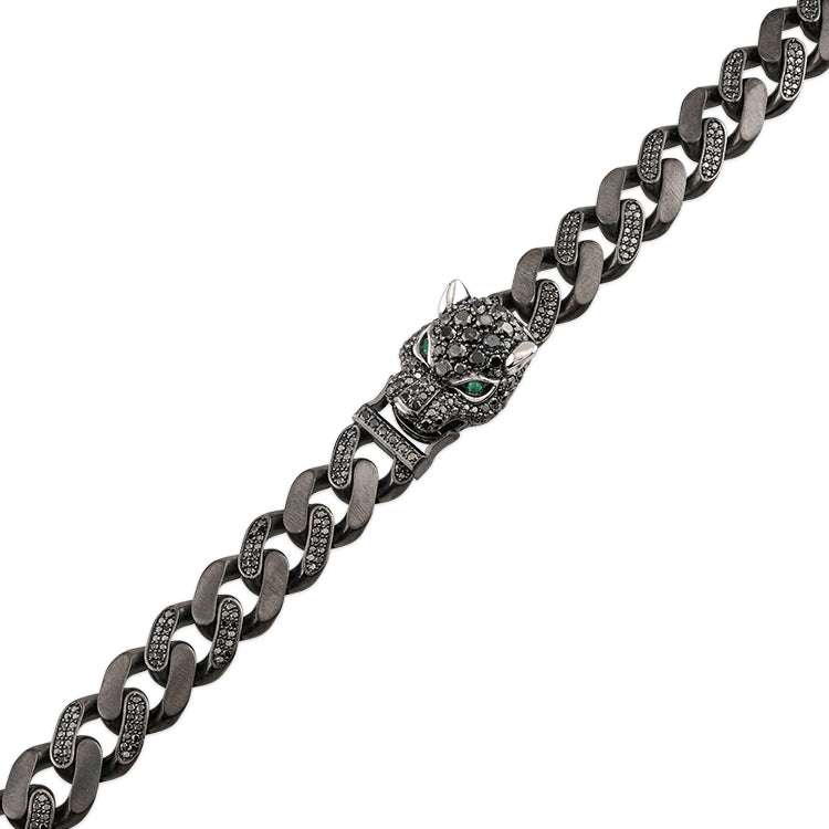 8.62 ct. Herren Silber Diamantarmband