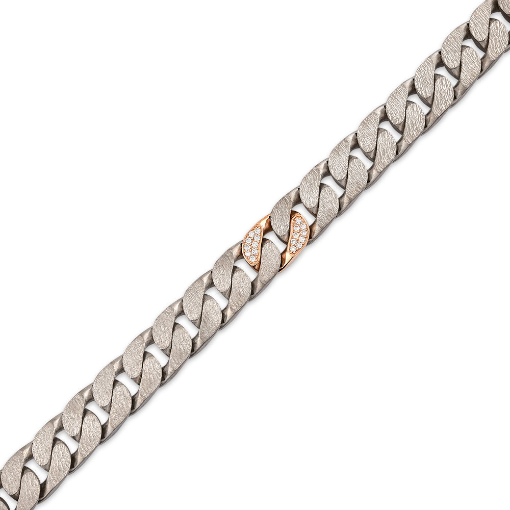 0.50 ct. Men Silver Diamond Bracelet