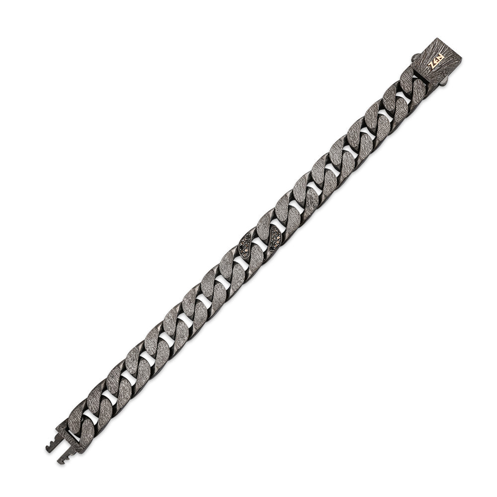 0.50 ct. Herren Silber Diamantarmband