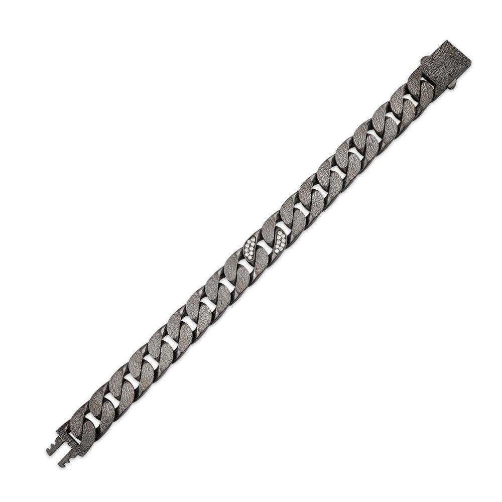 0.50 ct. Herren Silber Diamantarmband