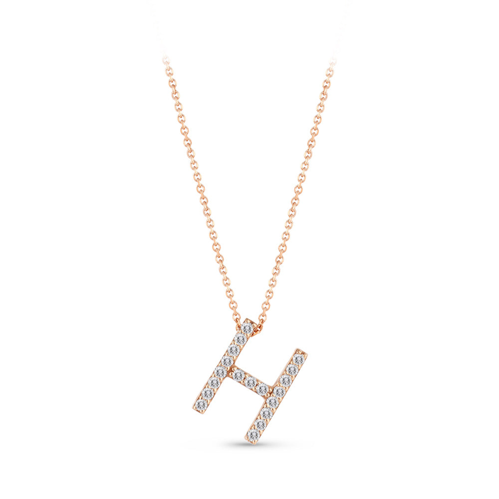 0.10 ct. Buchstabe H Diamant Halskette