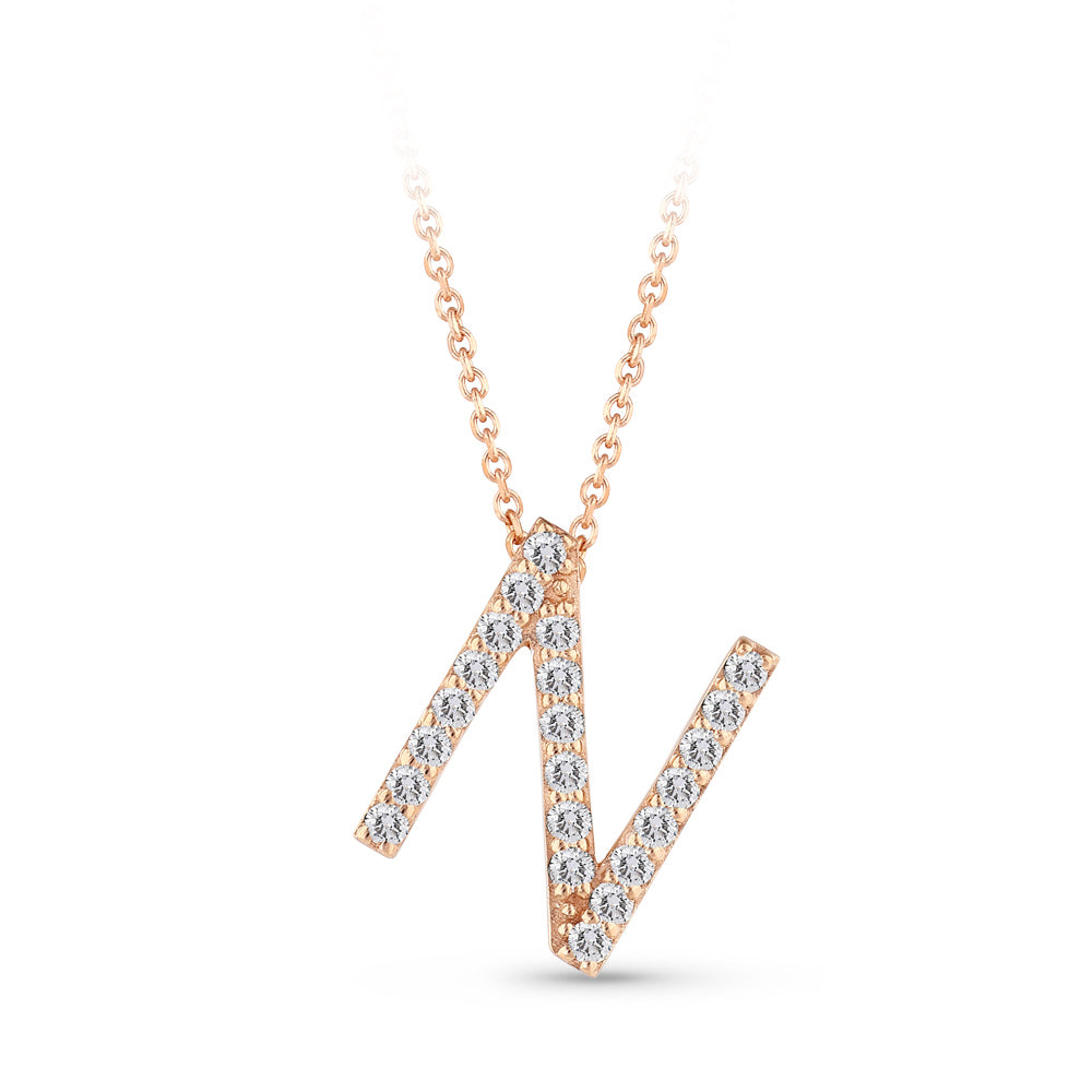 0.12 ct. Buchstaben N Diamant Halskette