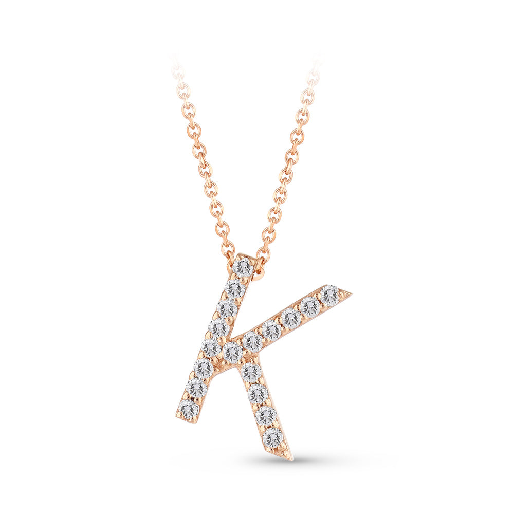 0.10 ct. Buchstabe K Diamant Halskette