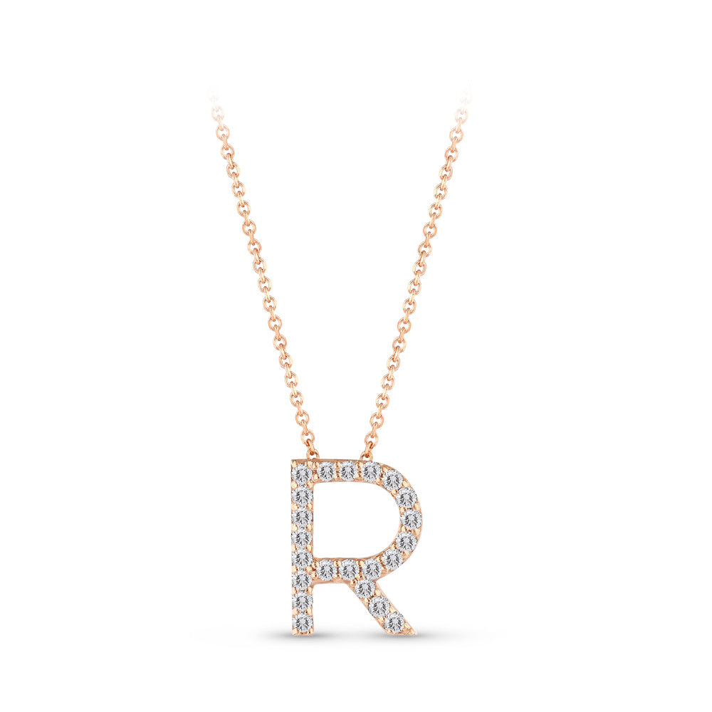 0.12 ct. Buchstaben R Diamant Halskette