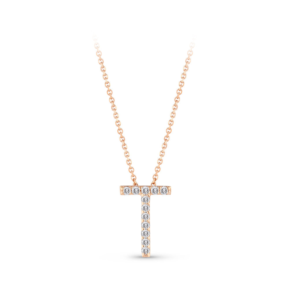 0.07 ct. Buchstaben T Diamant Halskette