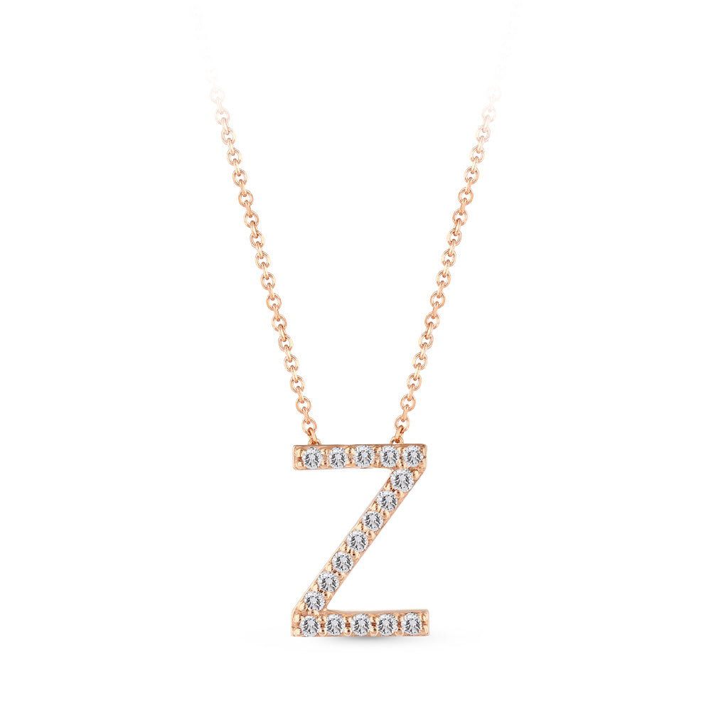 0.09 ct. Buchstabe Z Diamant Halskette
