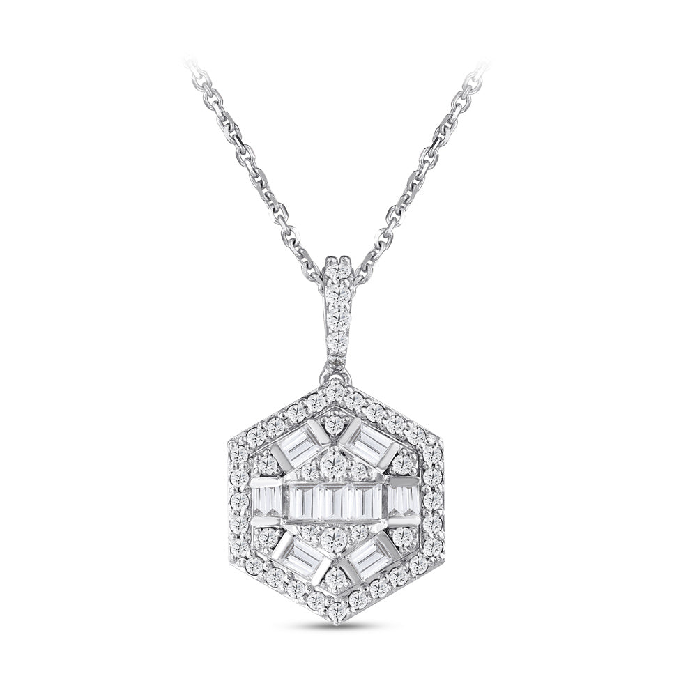 0.64 ct. Baguette Diamond Necklace