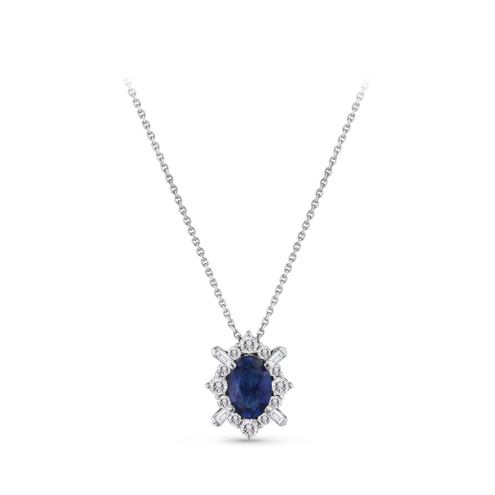 0.76 ct. Saphir Halskette