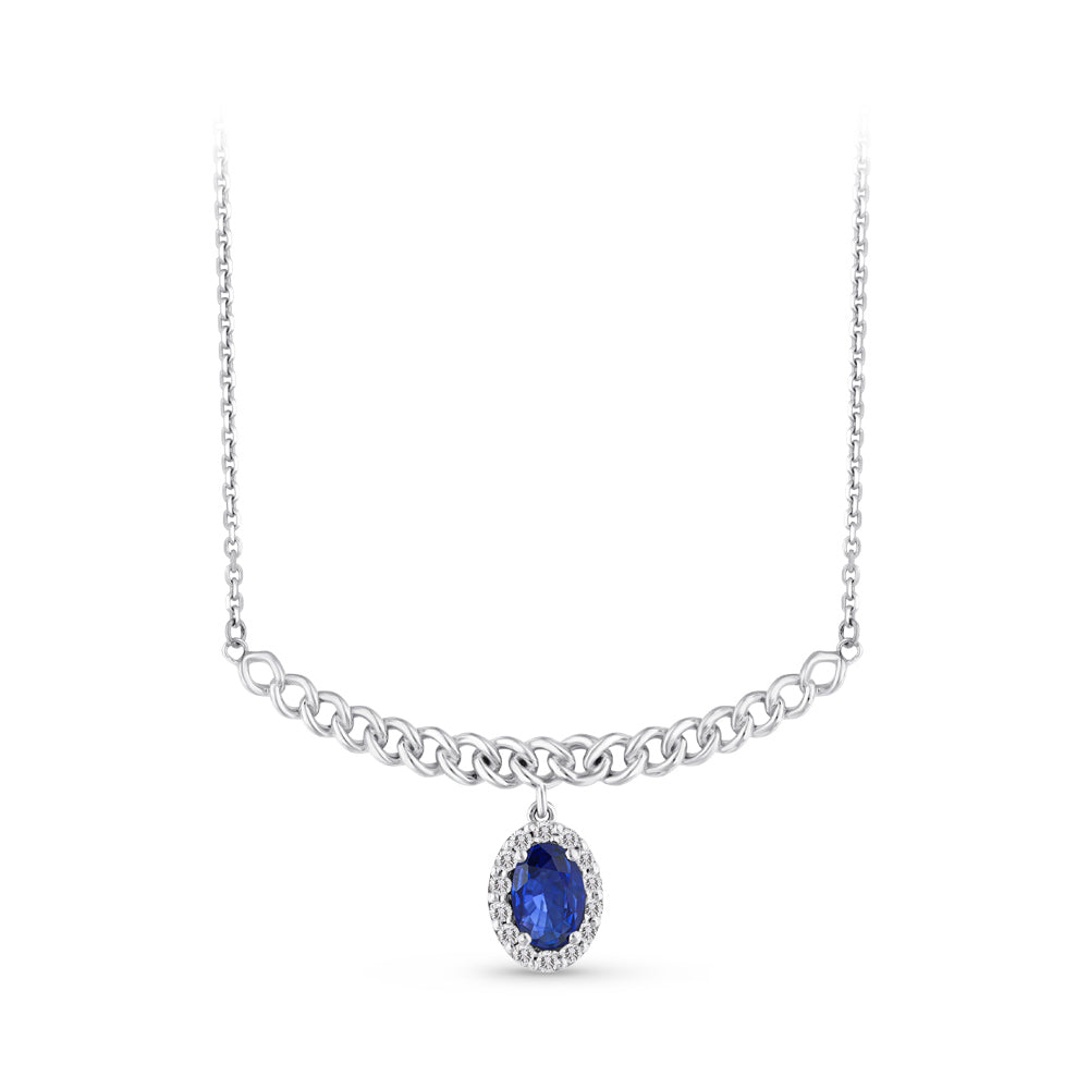0.94 ct. Saphir Halskette