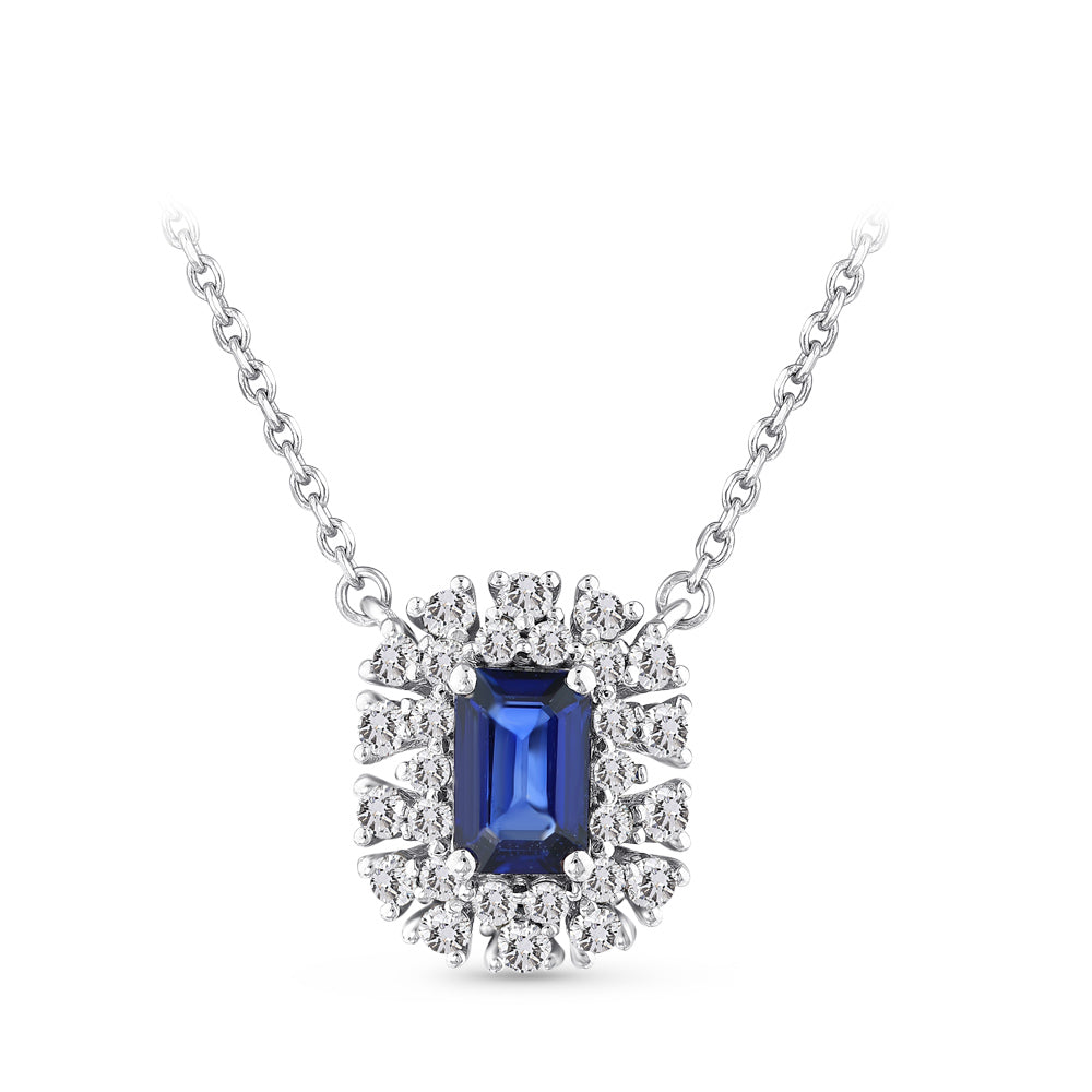 0.90 ct. Saphir Halskette