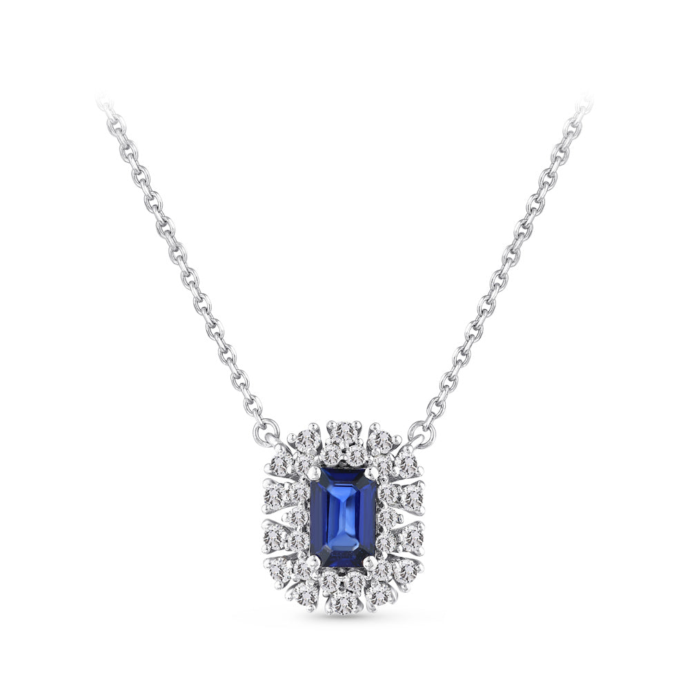 0.90 ct. Saphir Halskette