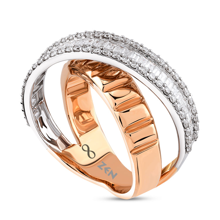 0.88 ct. Baguette Diamantring
