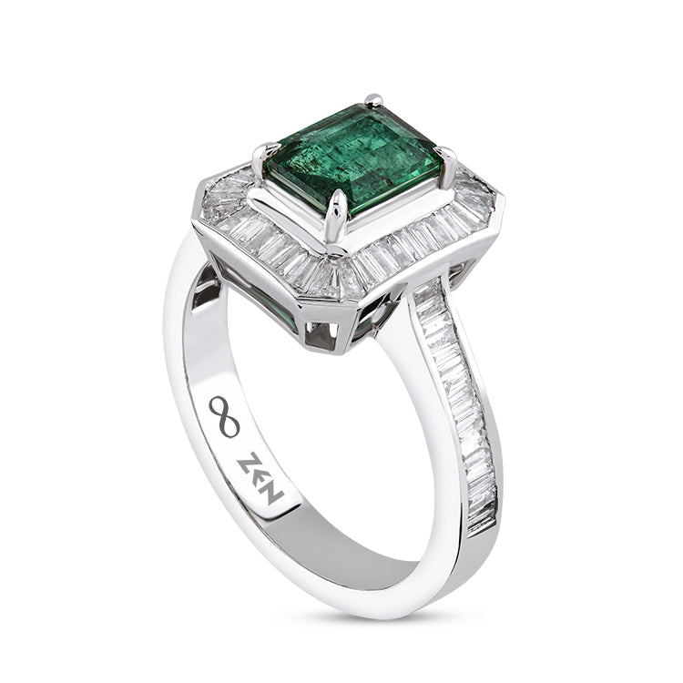 1.28 ct. Smaragd Ring