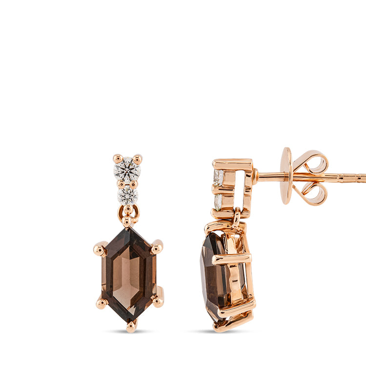 2.17 ct. Rauchquarz Ohrringe