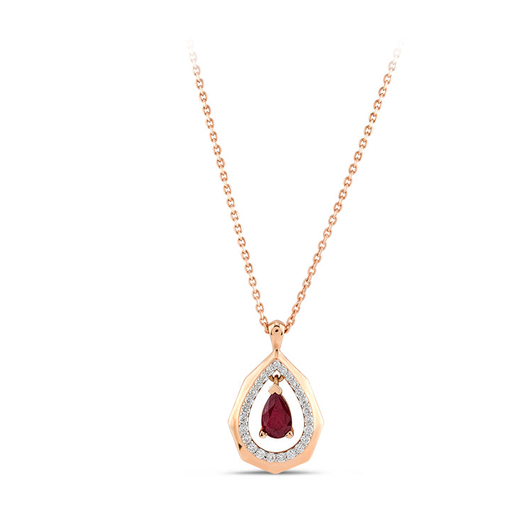 0.46 ct. Rubin Halskette