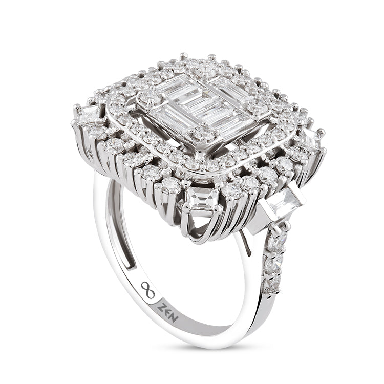 1.71 ct. Baguette Diamantring