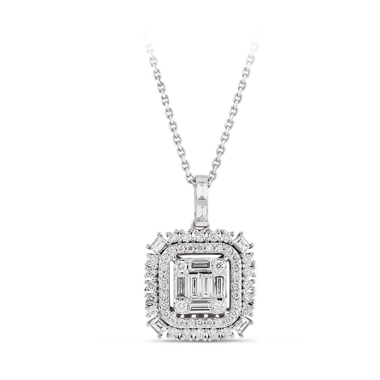 1.49 ct. Baguette Diamant Halskette