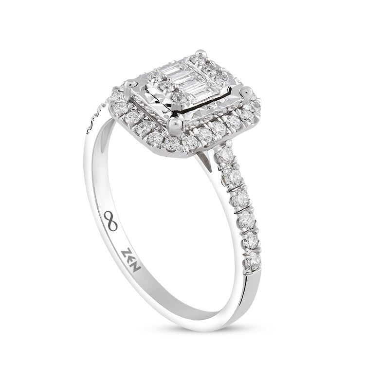 0.42 ct. Baguette Diamantring