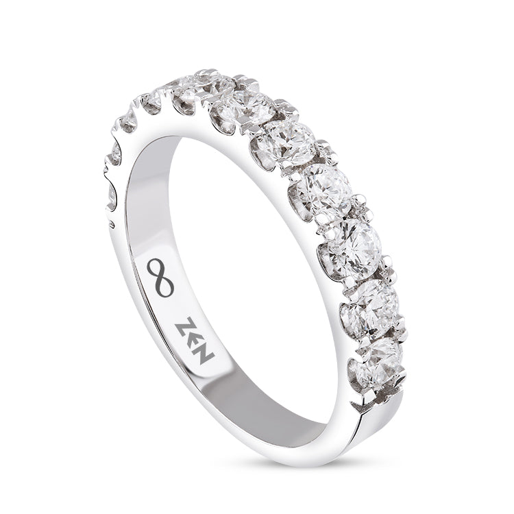 1.00 ct. Halbmemoire Diamantring