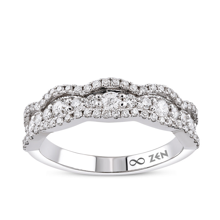 0.65 ct. Halbmemoire Diamantring