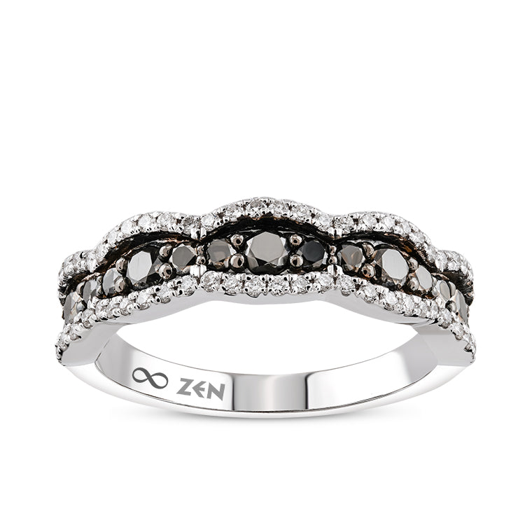 0.70 ct. Halbmemoire Diamantring