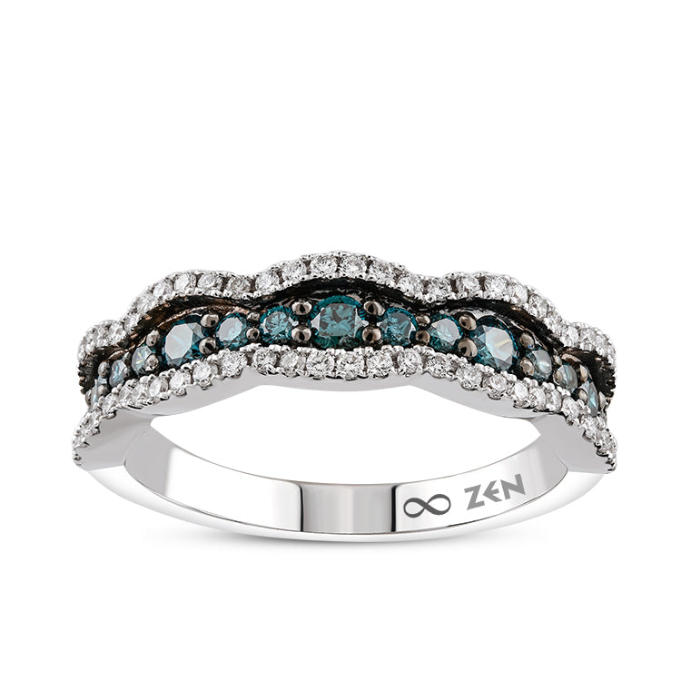 0.60 ct. Halbmemoire Diamantring