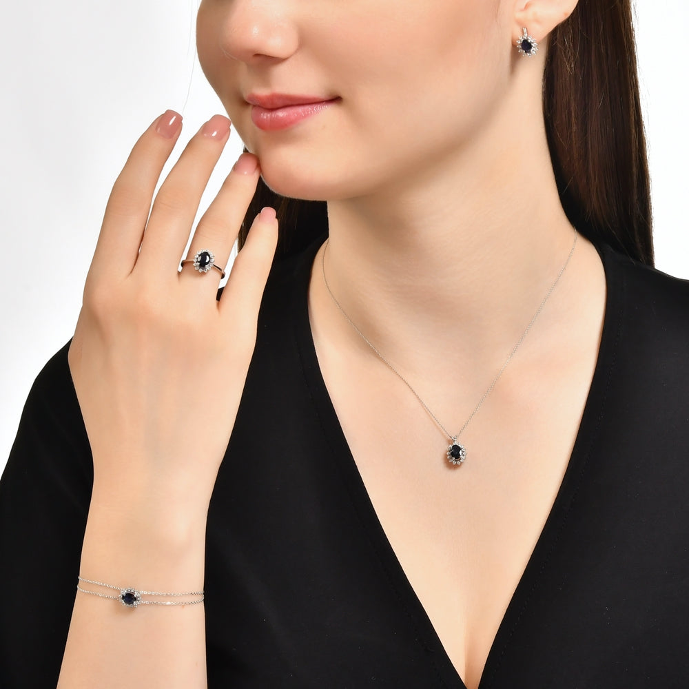 0.67 ct. Saphir Halskette