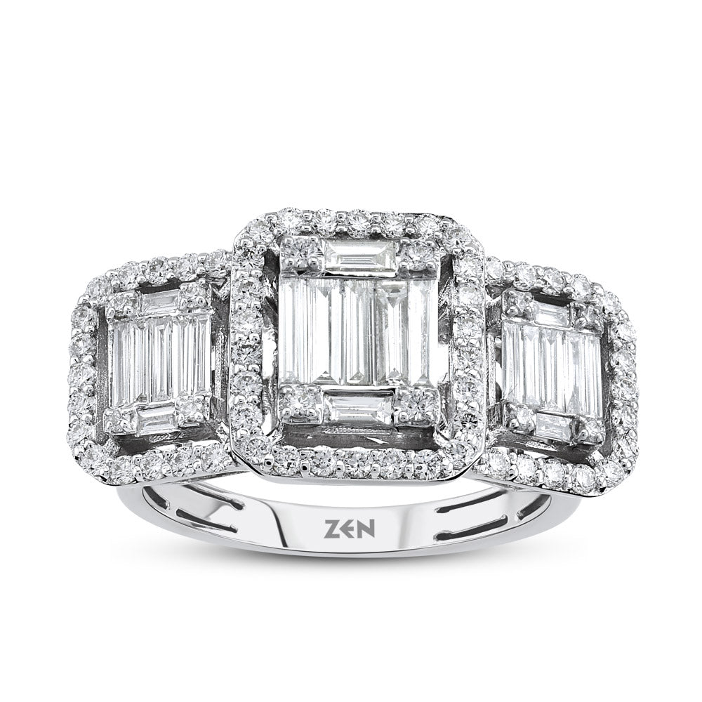 1.35 ct. Baguette Diamantring