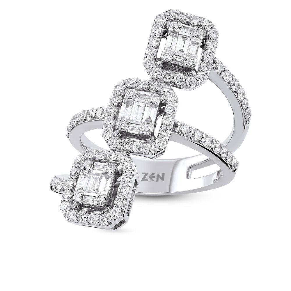 0.96 ct. Baguette Diamantring
