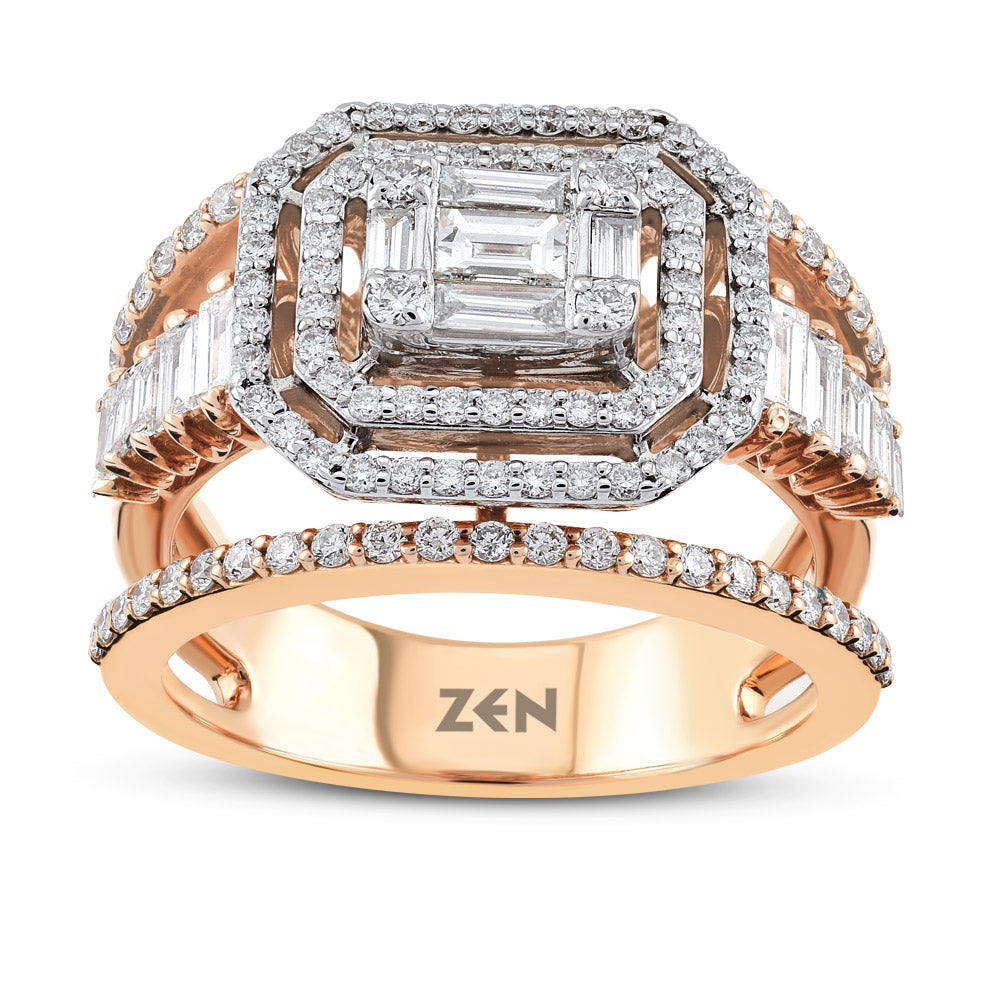 0.99 ct. Baguette Diamantring