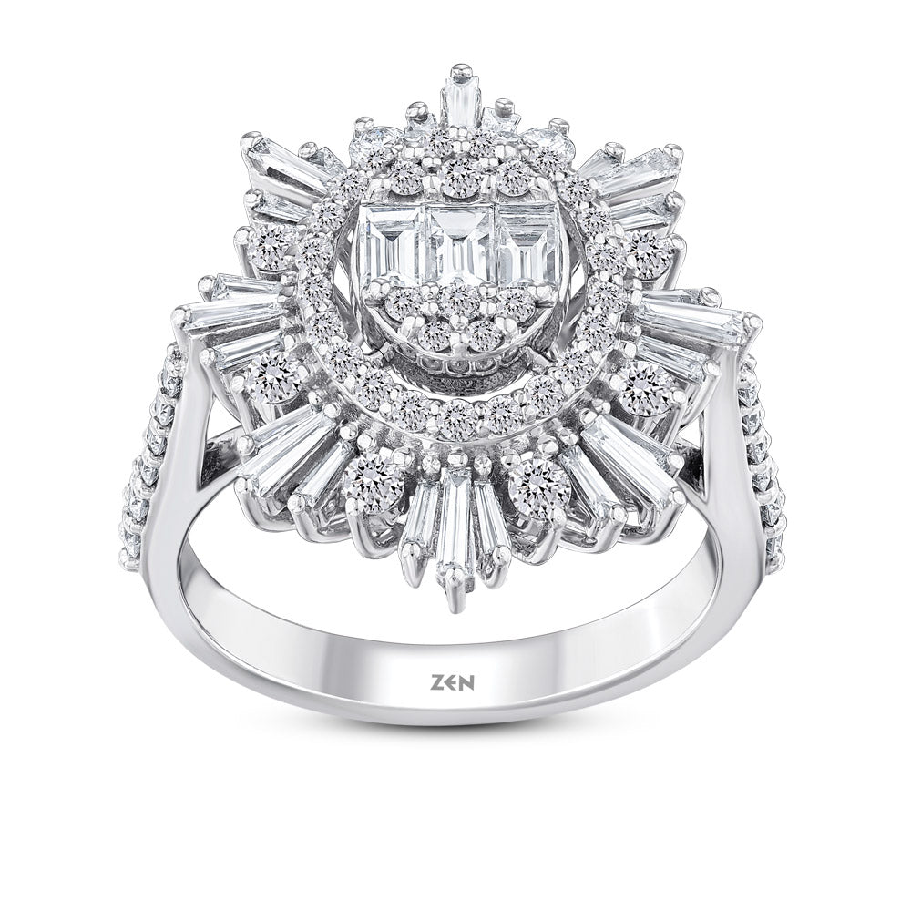 1.33 ct. Baguette Diamantring