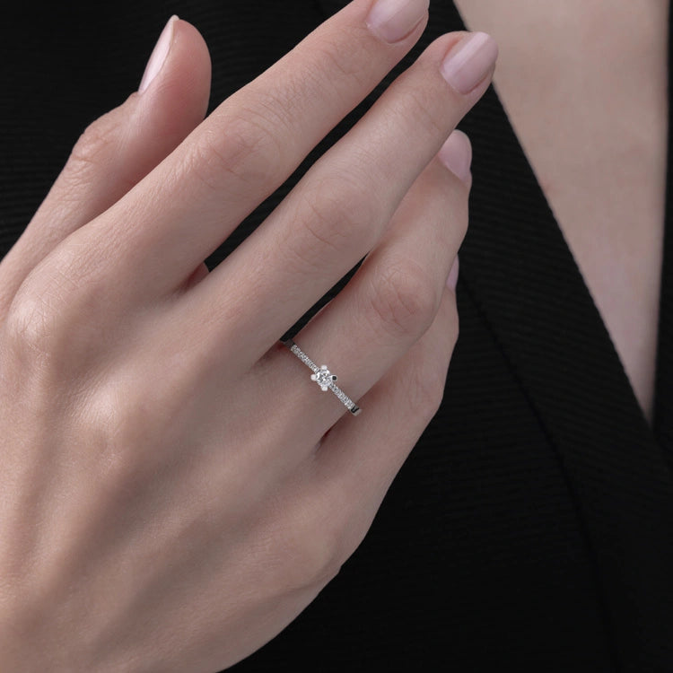 0.17 ct. Seitenstein Diamant Verlobungsring