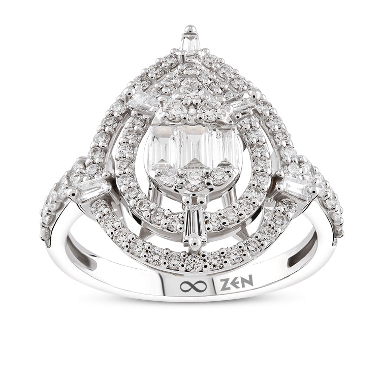 0.77 ct. Baguette Diamantring