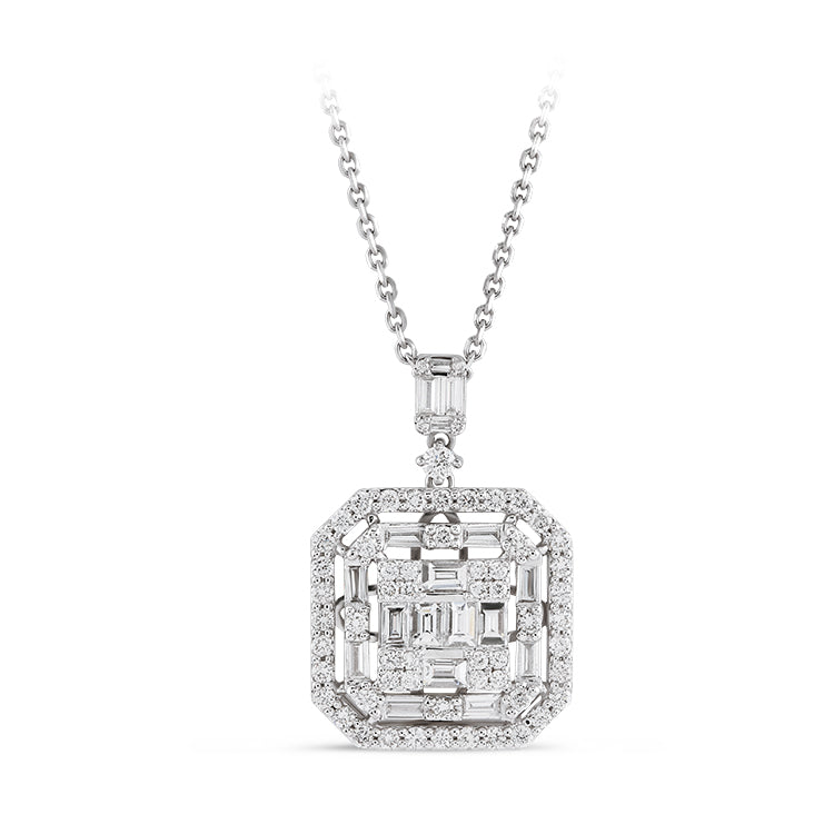 1.41 ct. Baguette Diamant Halskette