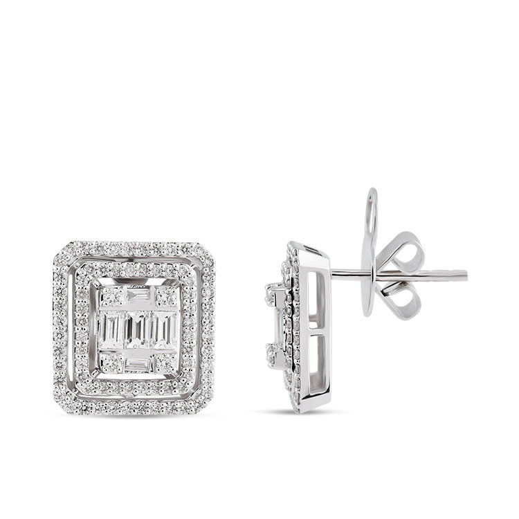 0.99 ct. Baguette Diamant Ohrringe