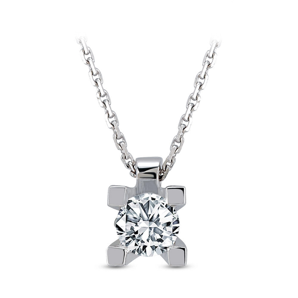 Solitär Diamant Halskette