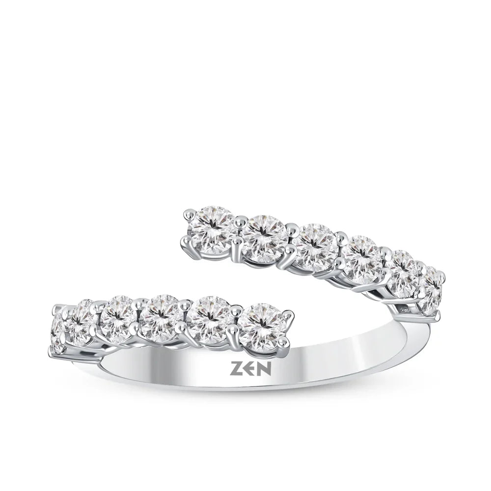 0.86 ct. Halbmemoire Diamantring