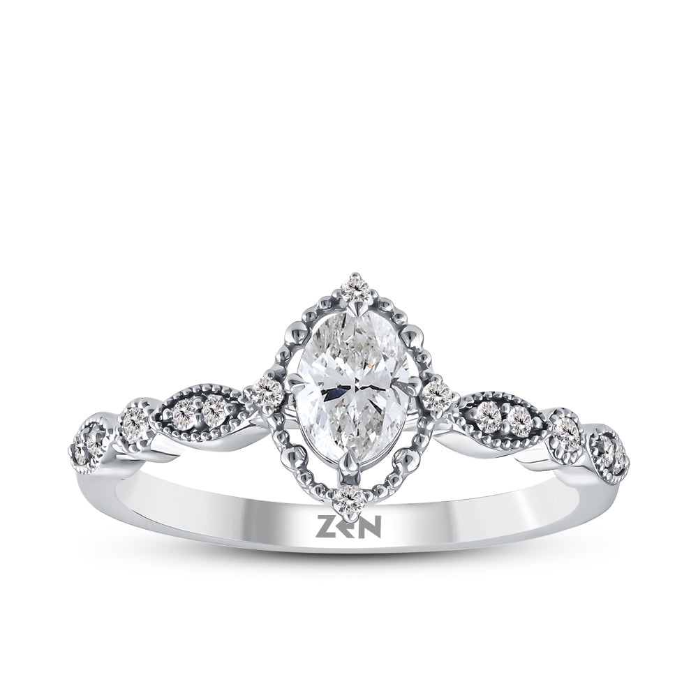 0.50 ct. Vintage Oval Diamantring