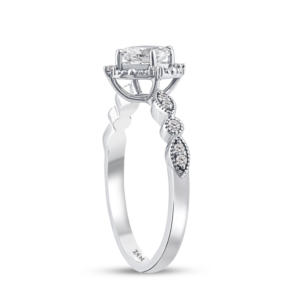 0.40 ct. Vintage Oval Diamantring