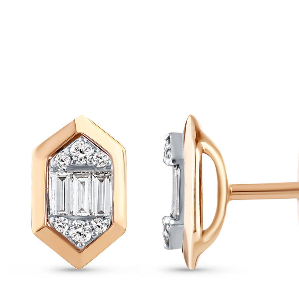 0.16 ct. Baguette Diamant Ohrringe