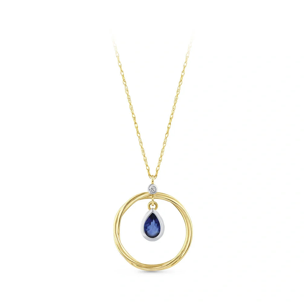 0.43 ct. Saphir Halskette
